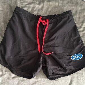 PacSun Men's Black Shorts with Red Drawstring